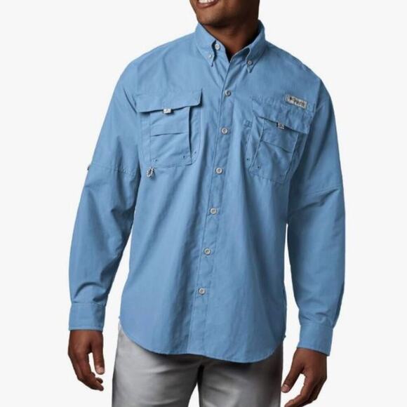 Columbia Sportswear Company Men's Bahama Ii Long Sleeve Shirt Size Large Blue - Picture 1 of 8